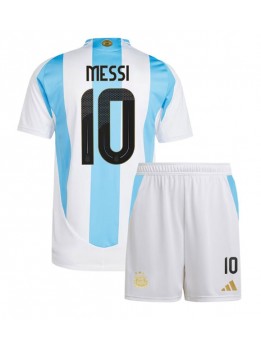 Billige Argentina Lionel Messi #10 Hjemmedraktsett Barn Copa America 2024 Kortermet (+ Korte bukser)